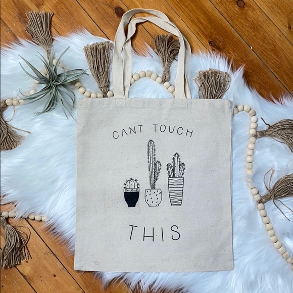 Handbags - Canvas tote can’t touch this plant lover cactus